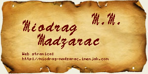 Miodrag Madžarac vizit kartica